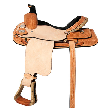 Western Horse Saddle American Leather Basketweave Ranch Roping Cowboy Hilason
